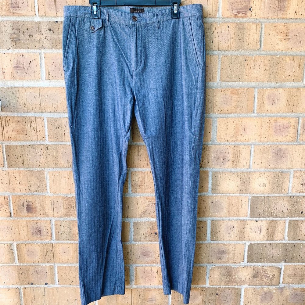 Jachs Men's Stretch Herringbone Bowie Fit Pants